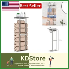 Space-Saving 30” Towel Storage Rack with Metal Shelf - Modern & Stylish Decor