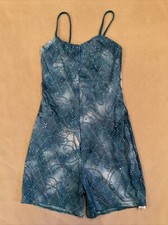 Gymnastics Dance Rainstorm Jumpsuit Weissman Medium Adult Blue Sparkle Costume