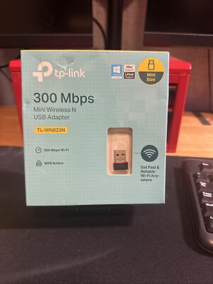 GENUINE TP-LINK 300Mbps Mini Wireless N USB Adapter 128-bit WEP TL-WN823N (NEW)