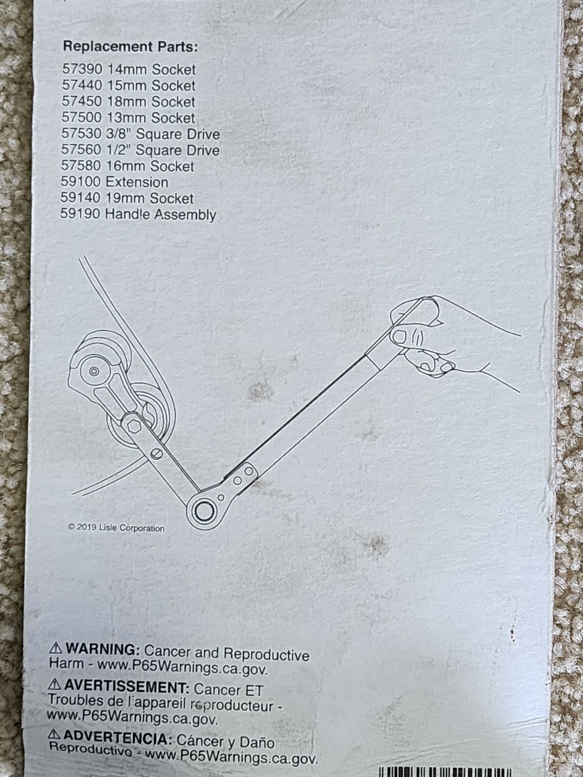Lisle 59000 Ratcheting Serpentine Belt Tool eBay