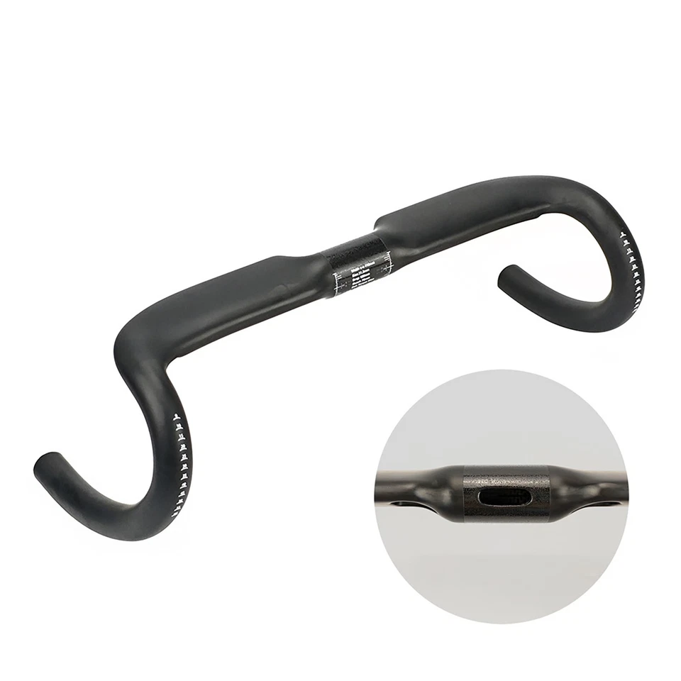 11° Carbon Fiber Gravel Cyclocross Handlebar Racing Road Bike Bicycle Drop Bar - Image 3 of 4