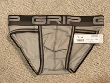C-IN2 Men’s Brief, Grip Mesh Sport Brief in Alvin Grey, Size Small