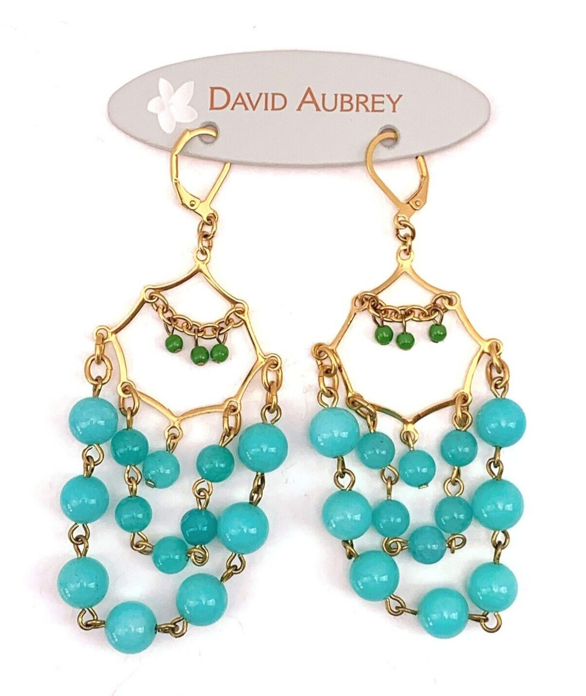 David Aubrey beaded chandelier lever back earrings