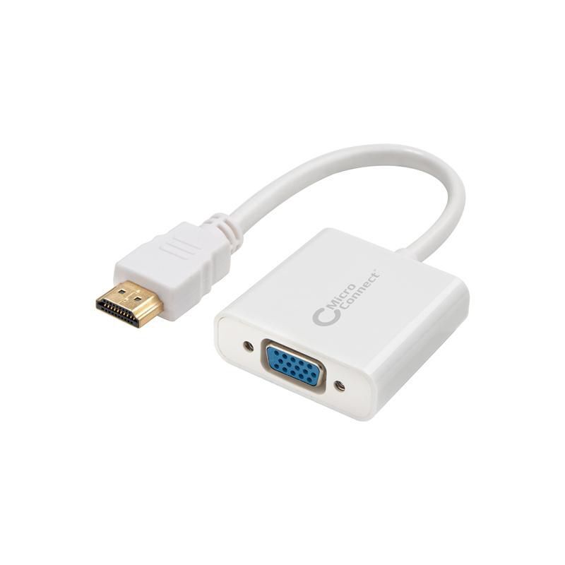 MicroConnect Adapter HDMI - VGA M/F, White  Don't support Audio,