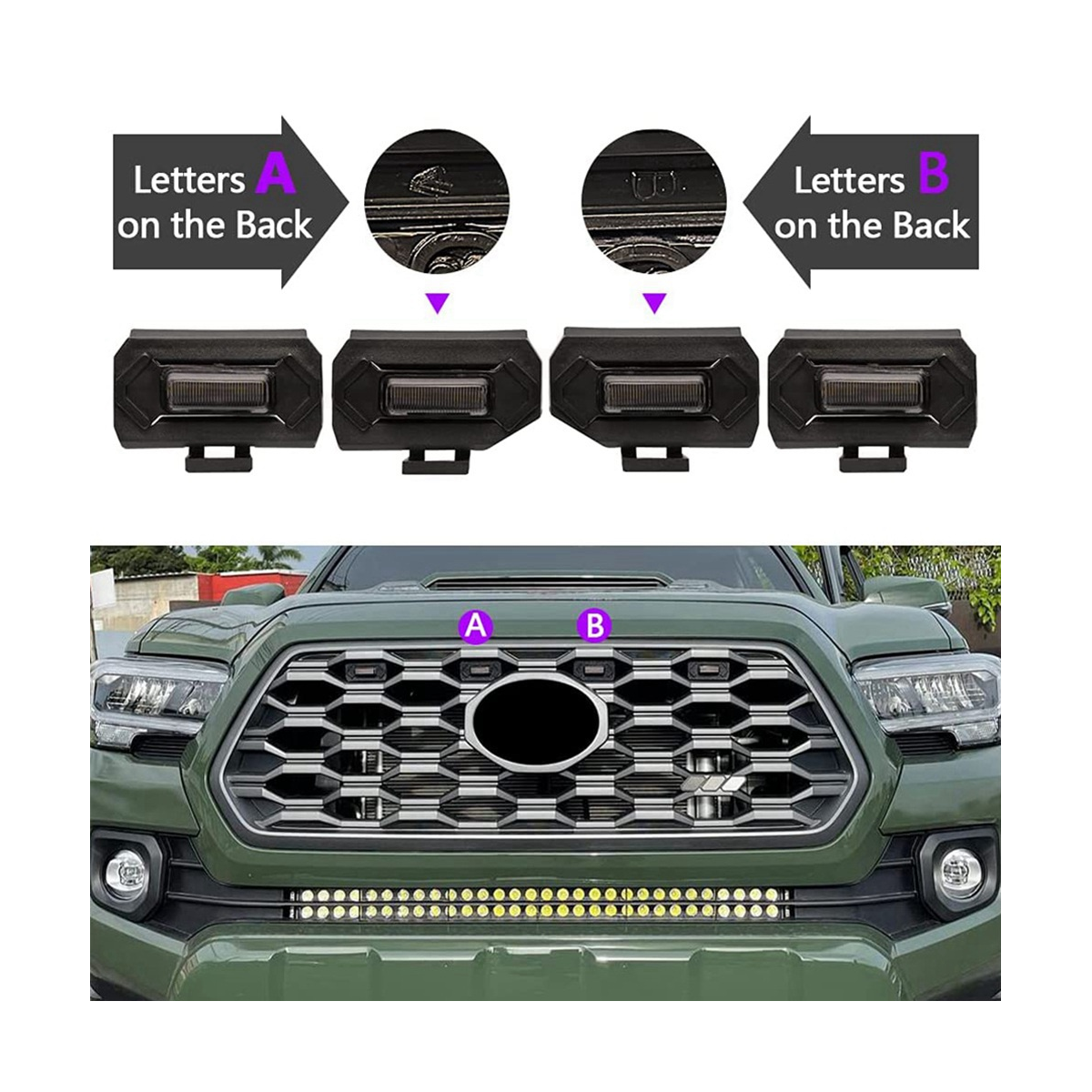 4PCS Car LED Front Grill Lights External Grill Lamp Smoke Car A X5P1 eBay