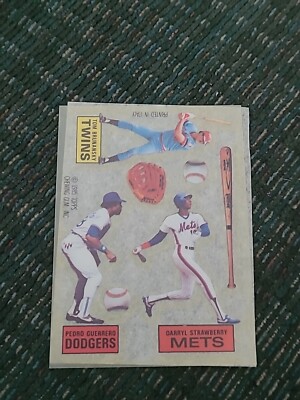 Darryl Strawberry - Tom Brunansky - Pedro Guerrero #8 1985 Topps Rub Down