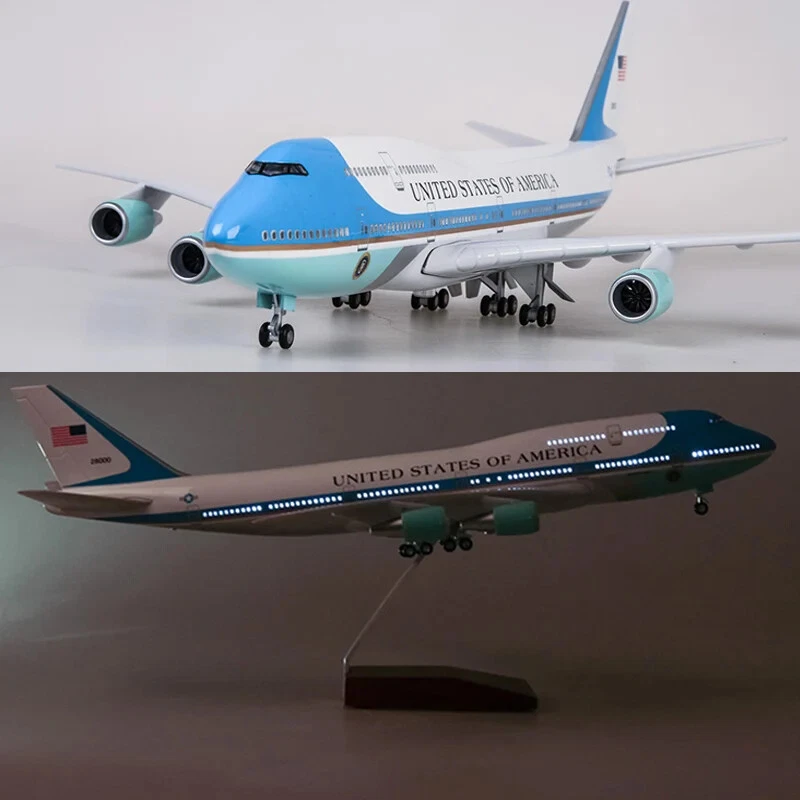 1/150 Air Force One Boeing 747 Airplane Model W/ Landing Gear Voice Control Lamp - Image 2 of 4