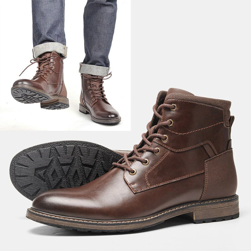 2022 New Boots Men Leather Boots Men s Boots with Zipper Shoes Men