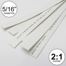5/16" ID White Heat Shrink Tube 2:1 ratio wrap 6x9"  4 ft inch/feet/to 8mm