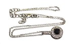 New 925 sterling silver 2ct black white diamond halo pendant necklace 18" — photo 5
