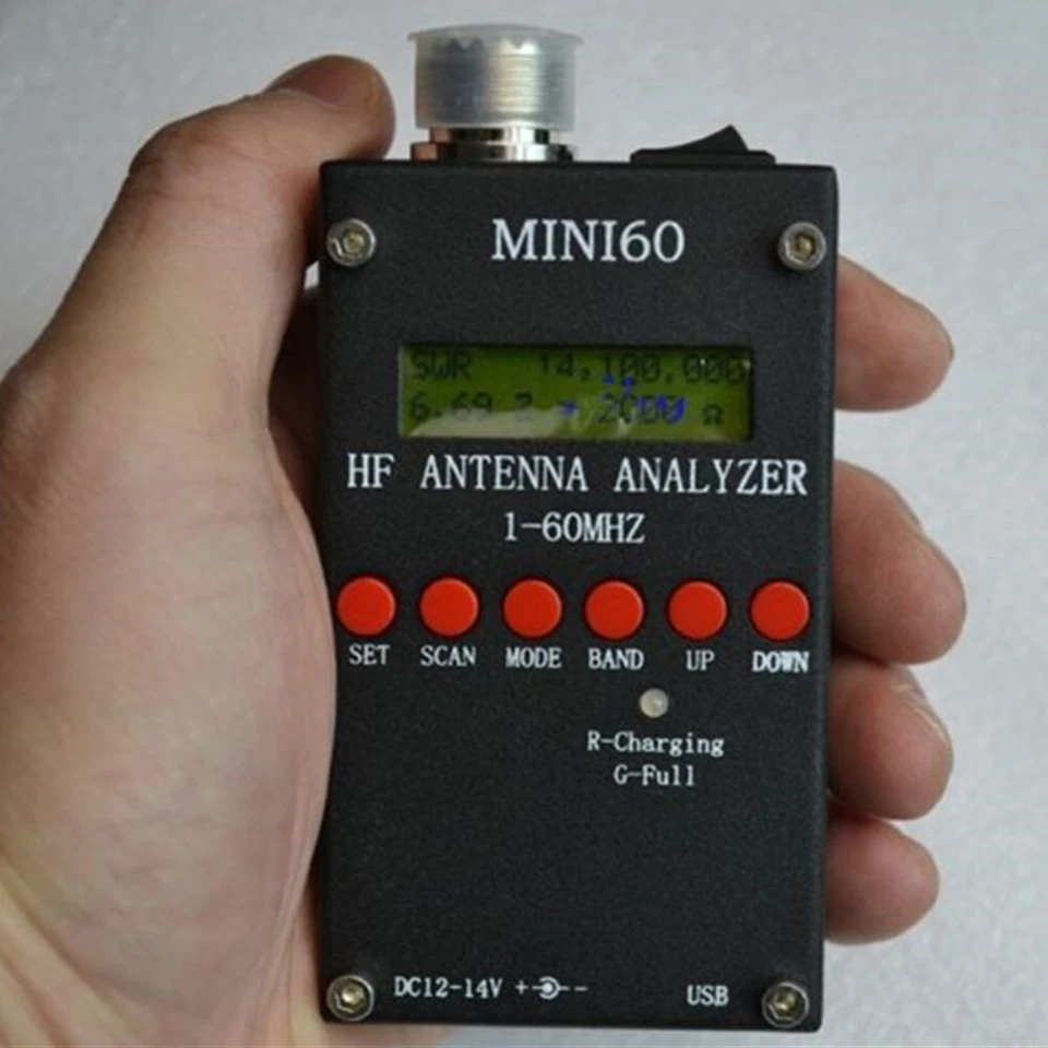 SARK100 Mini60 HF SWR Antenna Analyzer Meter 1-60Mhz Ham Radio Mini-B receptacle - image 2 of 4
