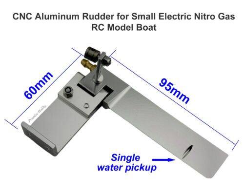 L95mm Blade CNC Aluminum Rudder for Electric Nitro Gas Petrol RC Model Boat - 第 1/3 張圖片