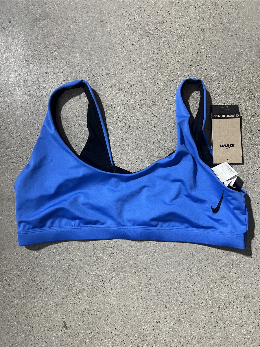 関税込み【NIKE】Nike Sneakerkini Bralette Nike Sneakerkini Women's Scoop Neck Bikini Top BLUE Size XL