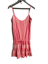 Melissa Odabash Size M Chelsea Crocheted Lace Voile Mini Dress Baby Pink