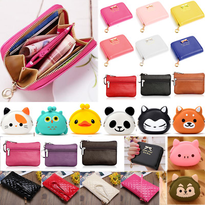Girl And Animals Genuine Leather Girl Zipper Wallets Clutch Coin Phone For Women