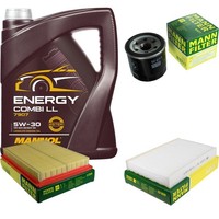 Inspektionspaket 5L Mannol Energy 5W-30 FüR Nissan Juke 1.6 Pulsar SchräGheck
