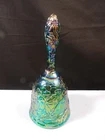 Fenton Green Carnival Glass Nativity Bell