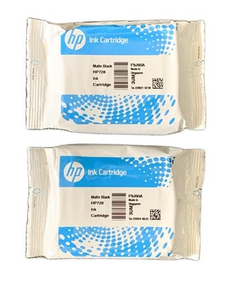 2 x Original Tinte HP Designjet T730 T830 / Nr. 728 F9J60A in MATT BLACK