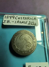 1849 Costa Rica J.B -- 1 Real. AU Details. RARE!