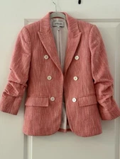 10 Crosby Derek Lam Kaia Pink Textured Blazer Jacket Sz 0