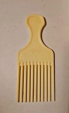 Light Yellow Pebbled Plastic Vintage Goody Hair Pick