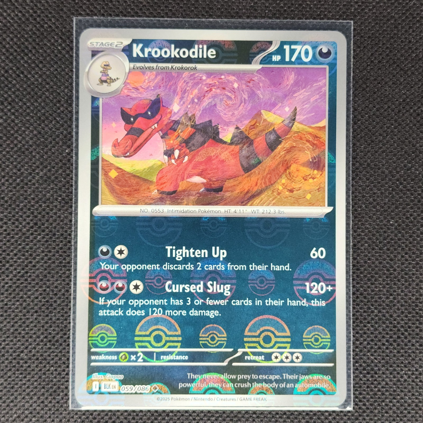 Krookodile - 059/086 - Pokeball Holo - Black Bolt - Pokemon Card - NM/M