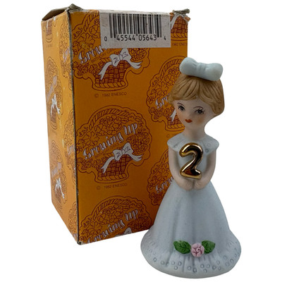 Enesco Growing Up Figurine Birthday Girl Age 2 Sri Lanka 56434 VTG 1982