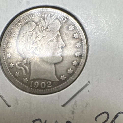 1902 Barber Quarter Silver 25C Philadelphia Circulated US Coin