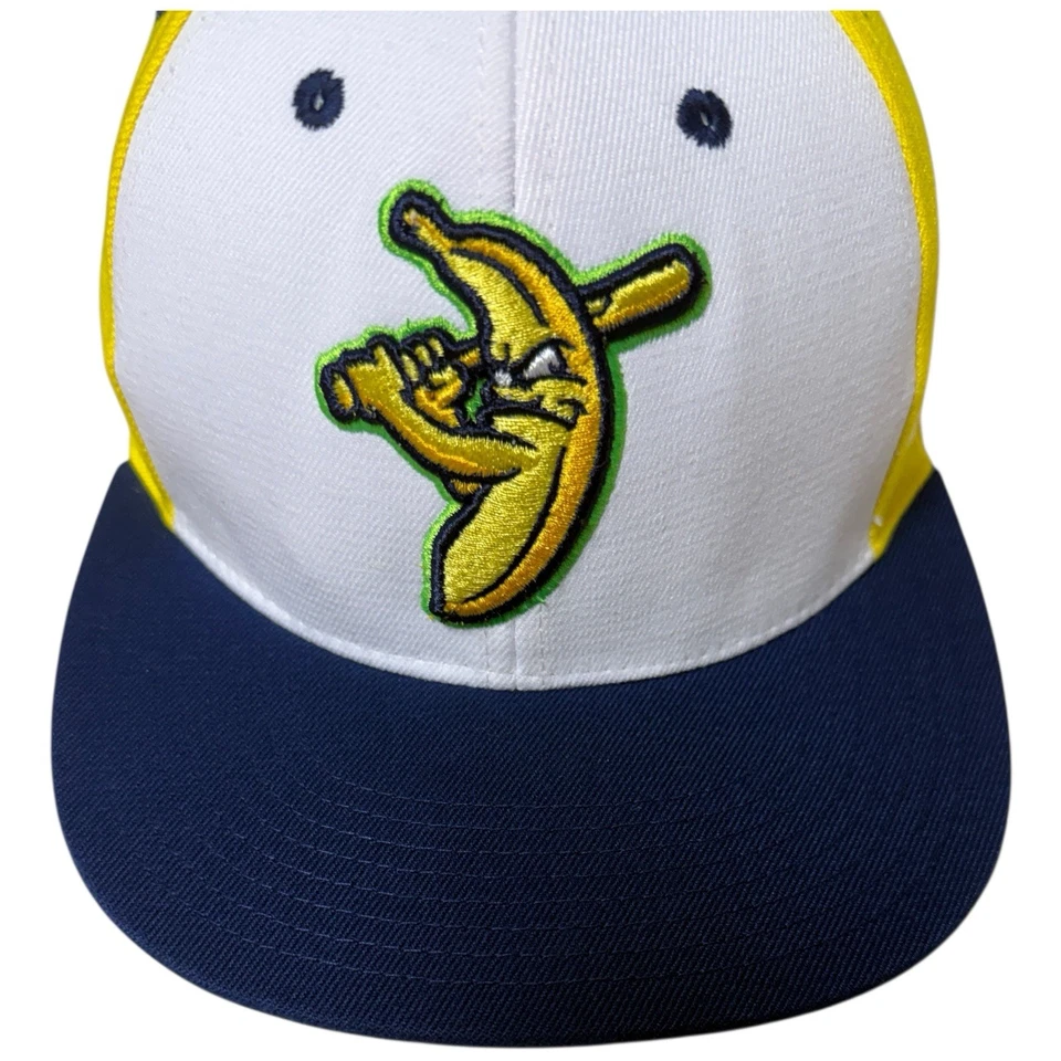 Savannah 香蕉帽子合身男式 S 黄色海军蓝 MILB 棒球 Zephyr 香蕉 — 第 3/4 张图片