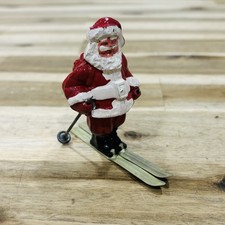 Vintage Barclay Manoil Santa Claus on Skis Christmas Lead Figure