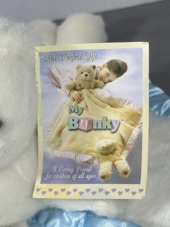 NUEVO CON ETIQUETAS My Banky Peluche Oso Manta My Name is Hugs Lovey Seguridad Blankie 15" Foto 4 de 4