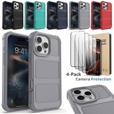 For iPhone 16 Pro Max 16e 16 Plus Shockproof Case Phone Cover / Screen Protector