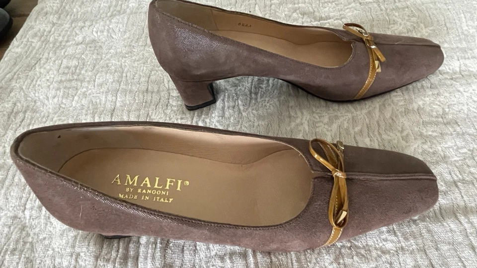 Hermosos Nuevos Zapatos de Vestir Italianos Talla 8 1/2 AA Marrón Claro Con Lazo Tostado Foto 3 de 4