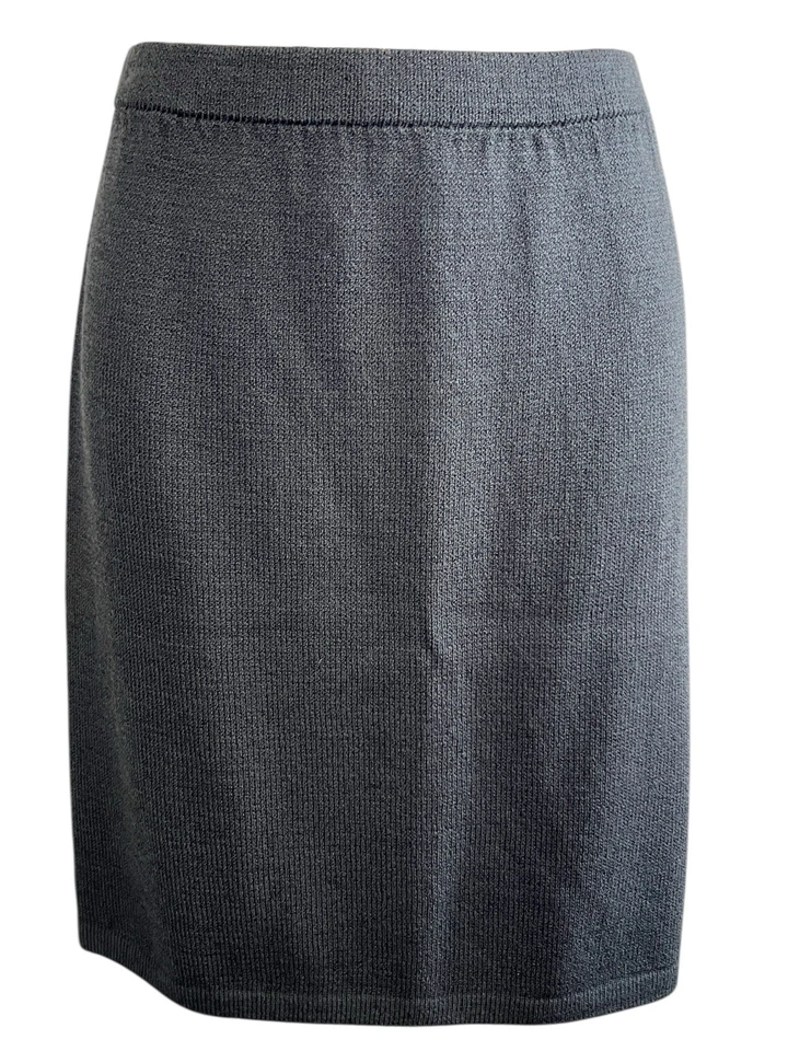 Falda recta tejida Santana gris St. John hasta la rodilla talla 10 Foto 2 de 4