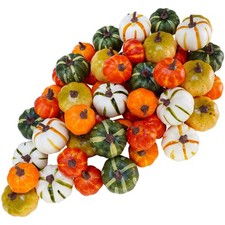 56 Pcs Assorted Mini Artificial Pumpkins Fall Harvest Pumpkins Foam Pumpkins ...