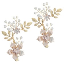 2 Pcs Gold Leaf Hair Accessory Bridal Accessories Headband Headpiece