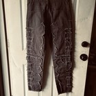 Men's Grey Distressed Denim Jeans Straight Leg Frayed 5-Pocket Cotton — photo 2