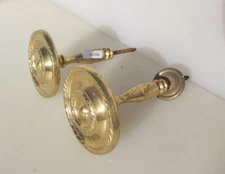 Brass Curtain Tie Backs Hooks Old Retro Rope Edge 4"D