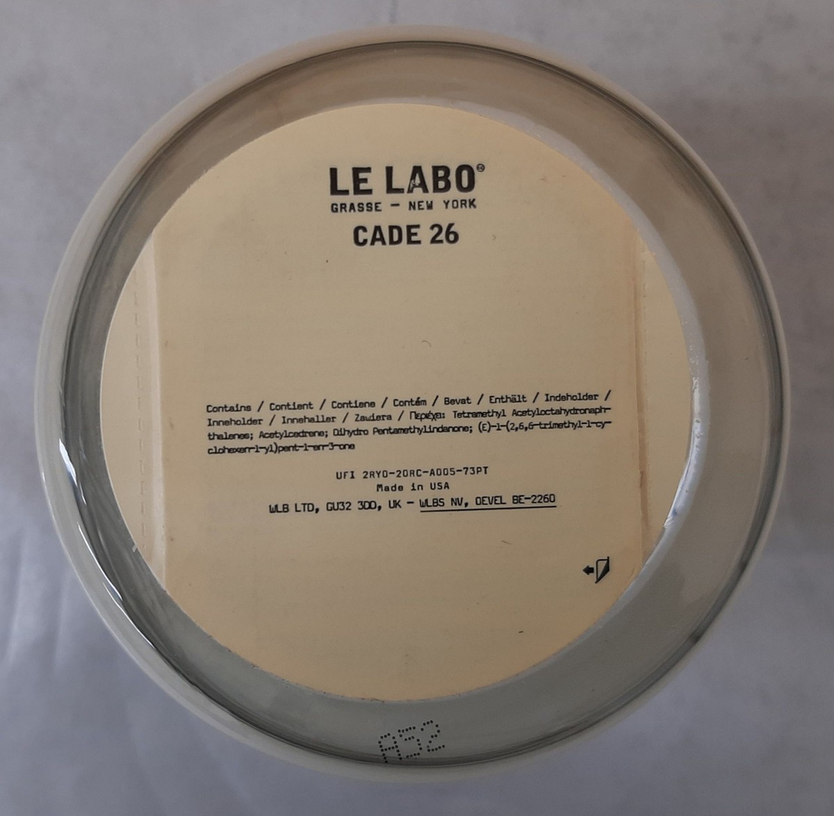 Le Labo Classic Candle CADE 26 White Smokey Scent J0E7 C26