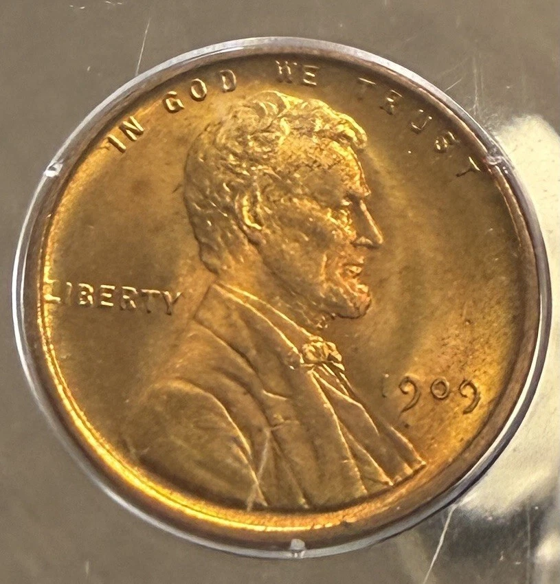 1909-P VDB Lincoln Cent PCGS MS65 RD Rattler Blazing Full Red - Image 2 of 3