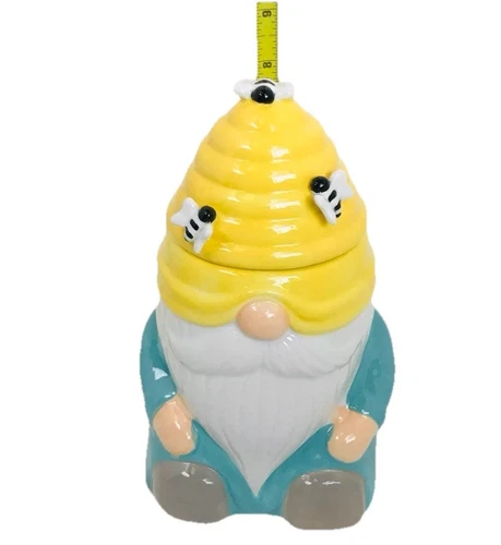 2 Martha Stewart Ceramic Gnome Beehive Candle Jar w Lid 20.5oz Vanilla Honey NWT - Picture 6 of 12