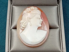 LG Beautiful Antique Loose Carved Oval Portrait Shell Cameo: Very Sharp Relief