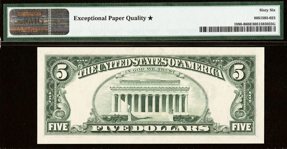 1988A $5 Federal Reserve Note PMG 66EPQ - 4 Gem Different Blocks BA BB BC BD - Image 3 of 4