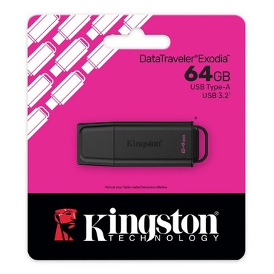 Kingston 64GB DataTraveler Exodia USB Flash Drive USB 3.2 Gen 1, Protective Cap