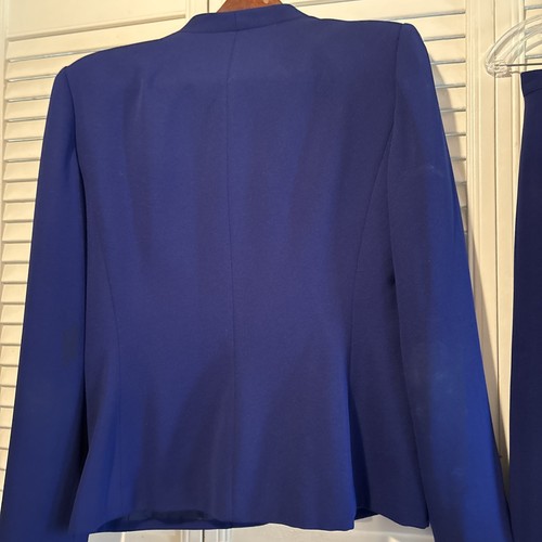 KASPER ASL Blue 2-Pc Skirt & Jacket Suit Size 10 Career Workwear. - Afbeelding 6 van 7