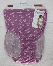 NWT set of 3 JOCKEY 2373 BREATHES and COOLS BRIEFS LILAC FLORAL IVORY PEACH PLUM