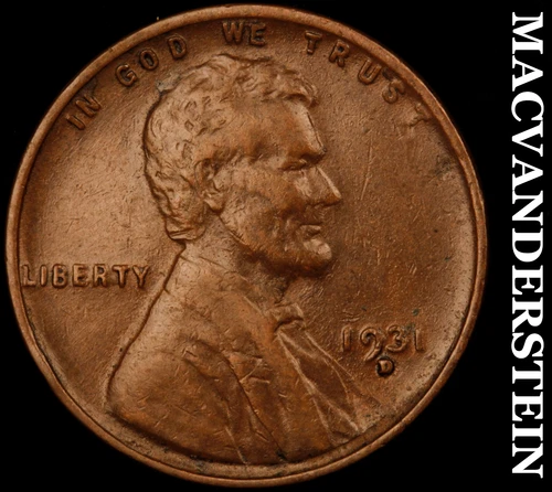 1931-D Lincoln Wheat Cent- Extra Fine- Semi Key Better Date No Reserve #J1543