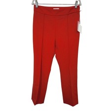 New NWT Argent Made In USA Wool Pants Red Pin Tuck Seam Straight Leg Size 10