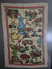 Retro Design Tea Towel County Kitchen 1990's Unused