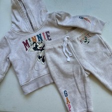 Baby Gap Disney Minnie Mouse Sweatsuit Shirt Hoodie Jogging Pants 6 12 Set Girl